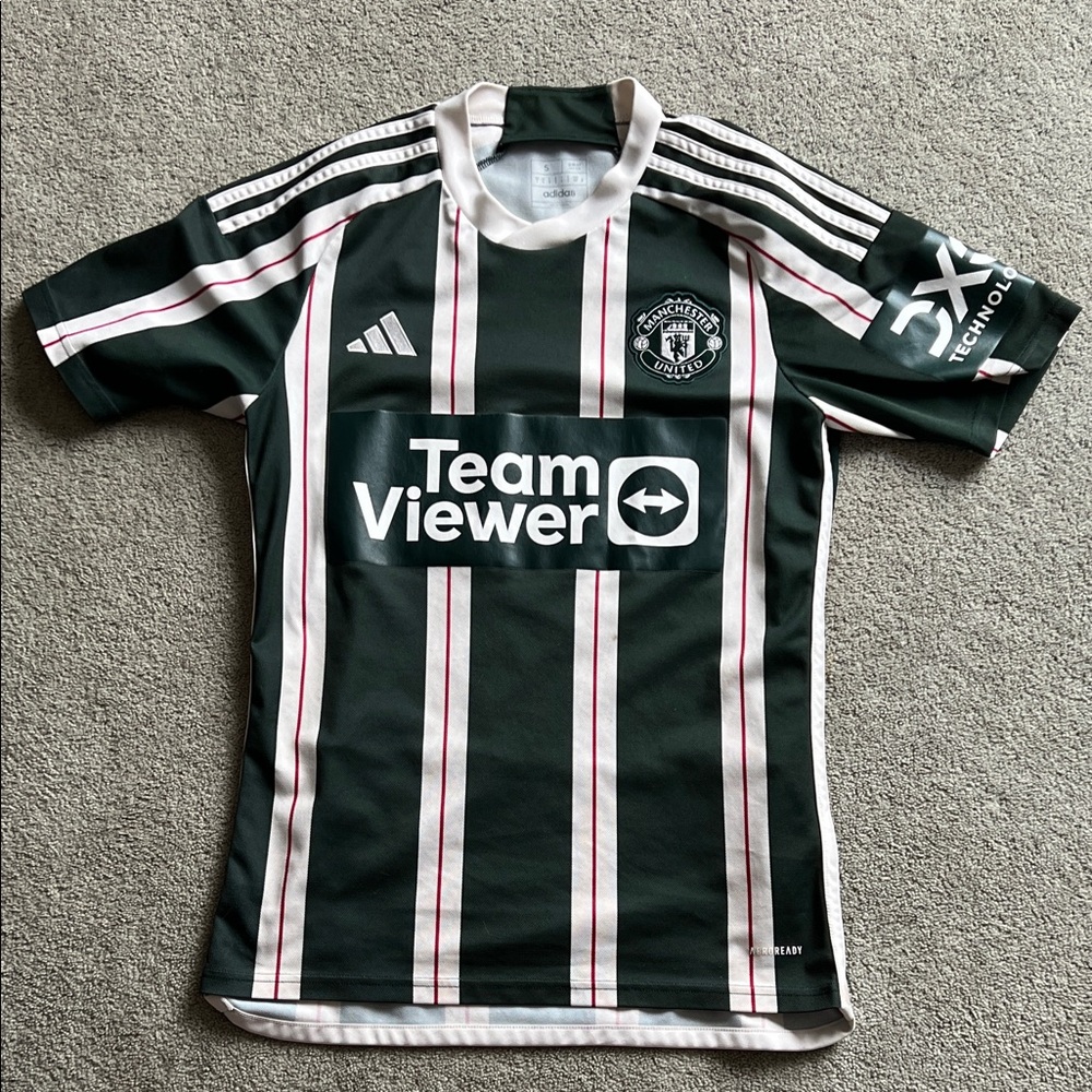 Manchester United Adidas Green and White Jersey